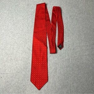 John Hill Executive Collection Red‎ Silk Geometric Pattern Men's Necktie